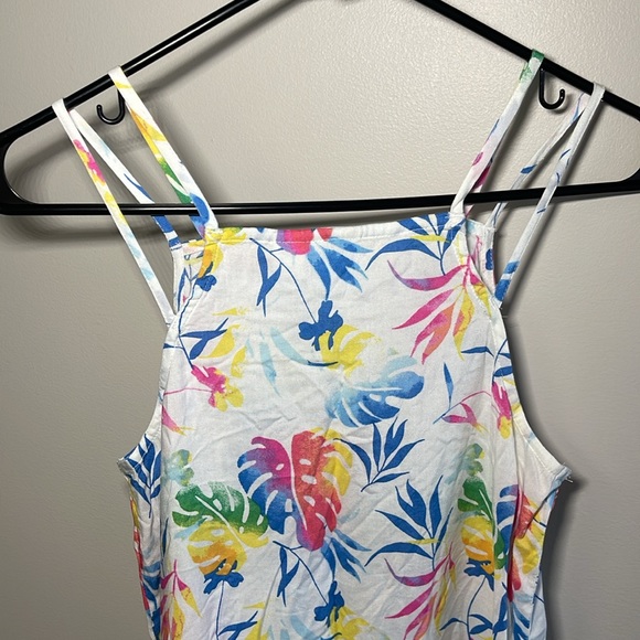 Roxy Girl Strappy Rainbow Floral Print Dress - Girls Size XL (14) - Picture 5 of 8